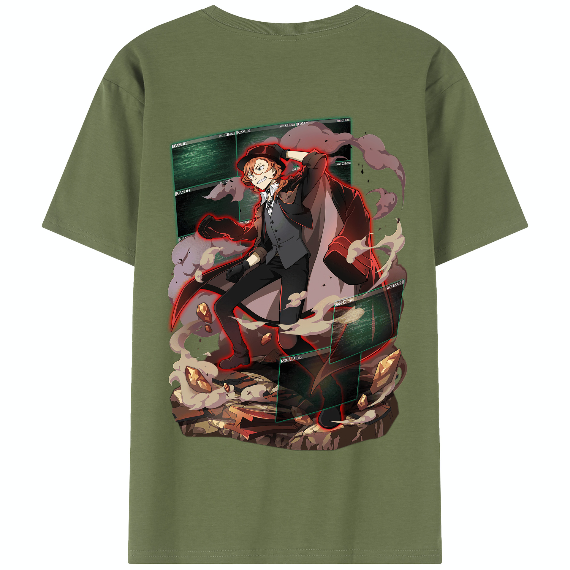 （画像用） 文豪ストレイドッグス Bungo Stray Dogs 綿100％半袖Tシャツ（背面プリント）